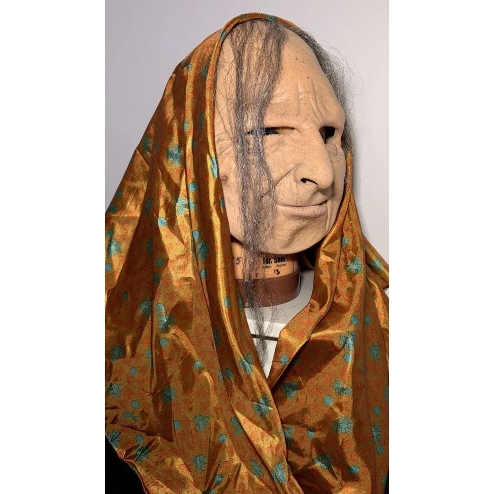 Grandma Face Mask Adult Old Woman Head Scarf Latex Halloween Zagone Studios 2007